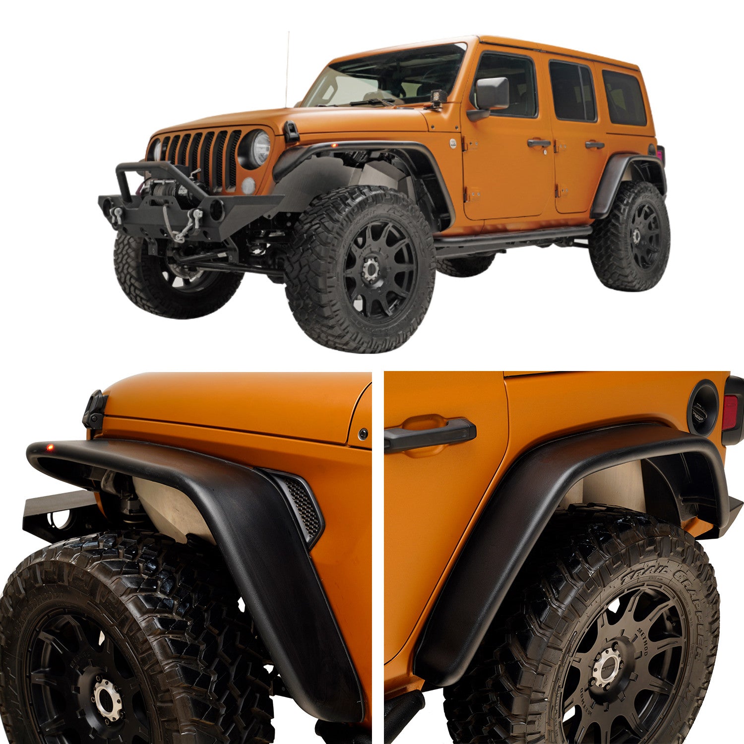 18-23 Jeep Wrangler JL ABS Flat-style Fender Flares (17196)