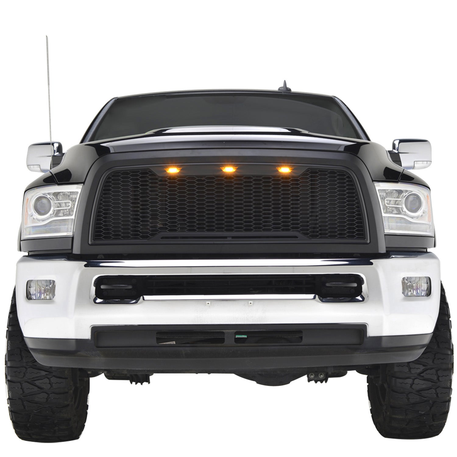 13-18 Dodge Ram 2500/3500 Matte Black ABS LED Impulse Mesh Grille (41-0176MB)