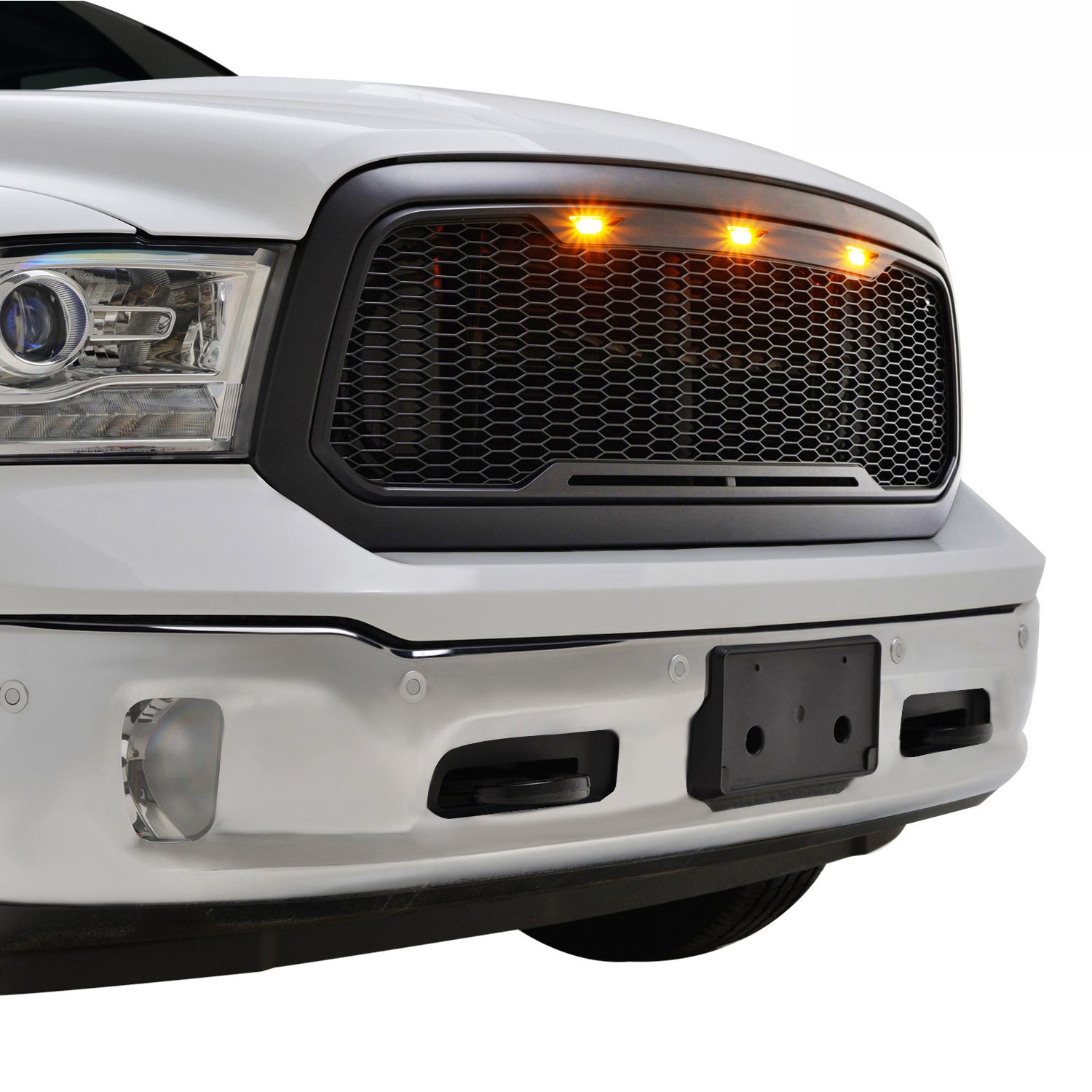 13-18 Dodge Ram 1500 Matte Black ABS LED Impulse Mesh Grille (41-0183MB)