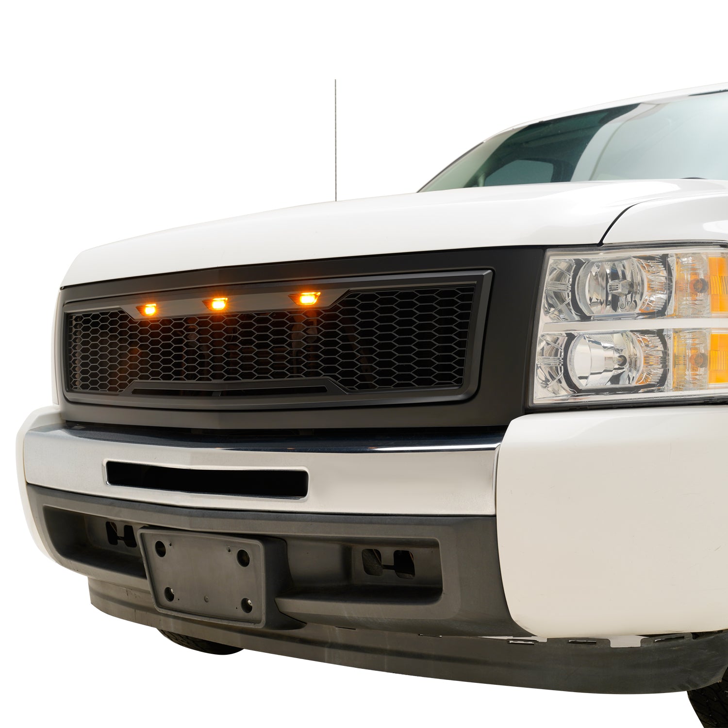 07-13 Chevy Silverado 1500 Matte Black ABS LED Impulse Mesh Grille (41-0196MB)